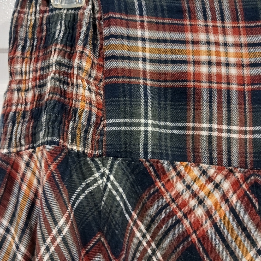 Flowy Plaid Maxi Skirt - Navy Multi - Picture 5 of 6